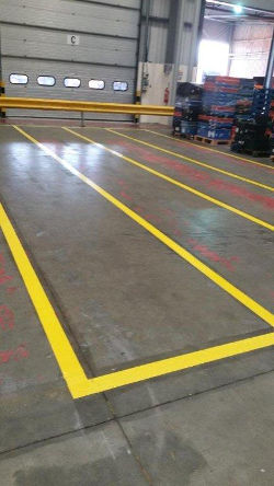 Internal linemarking pallet location